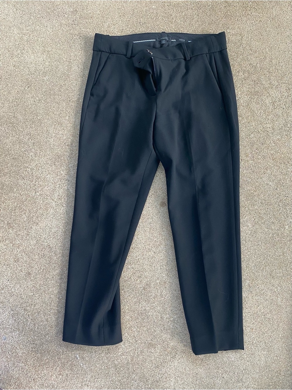 J. Crew Black Cropped/Ankle Cameron Tapered Dress Pants